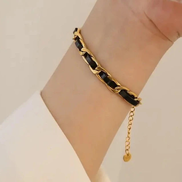 Gilded Leather bracelet
