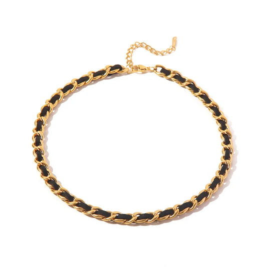 Gilded Leather choker